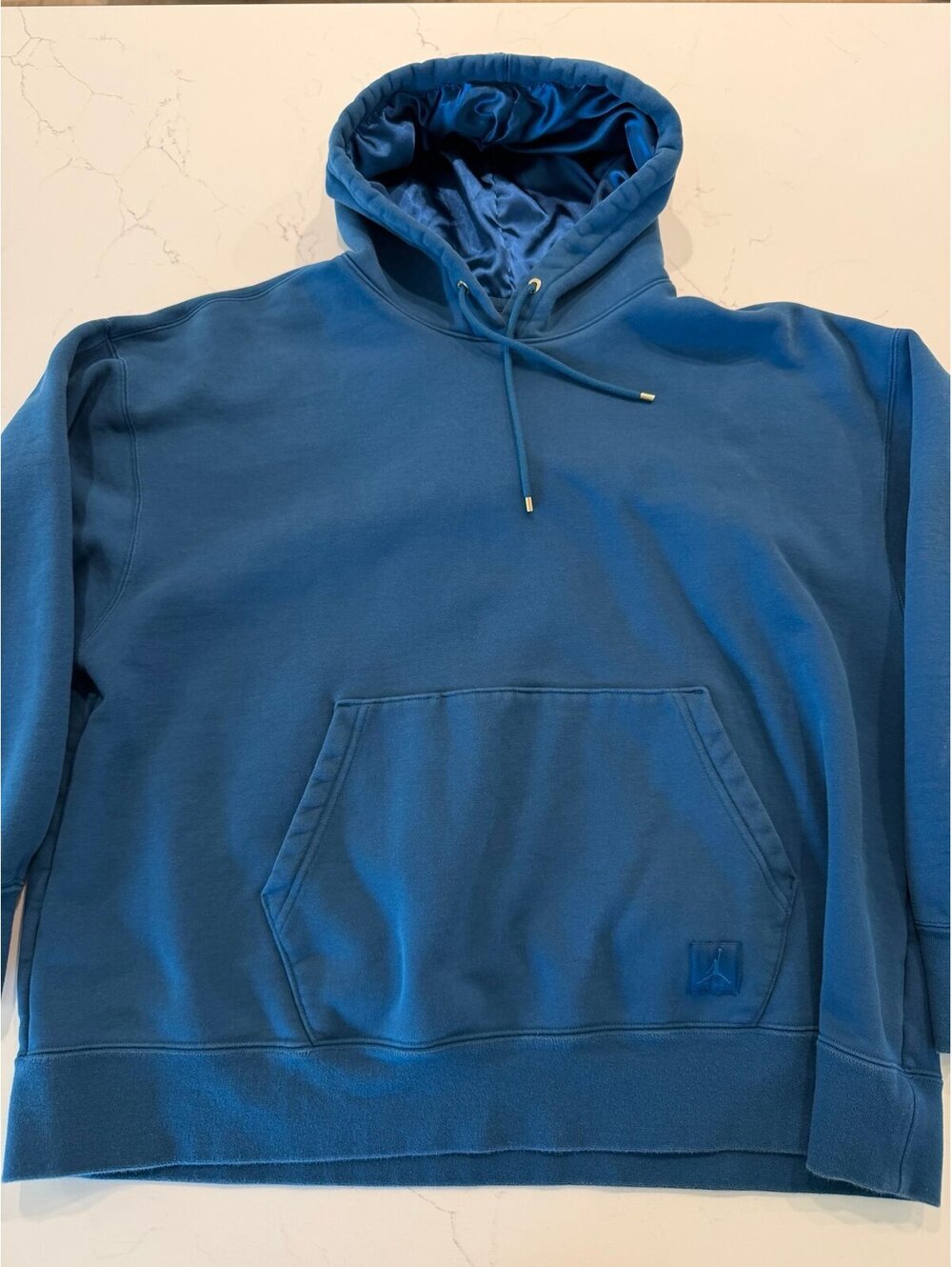 Nike Jordan Flight Oversized Hoodie Satin Lined Hood Blue Men's Medium